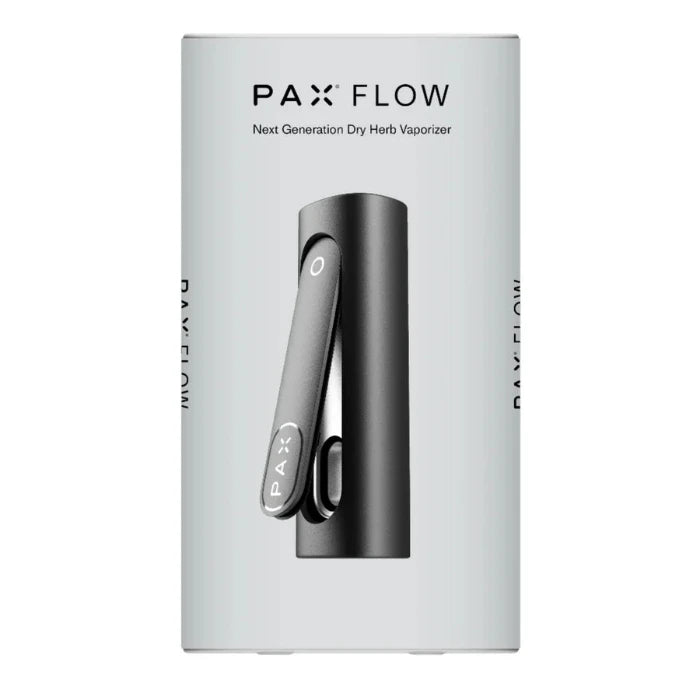 PAX Flow onyx portable vaporizer box with product image on packaging.