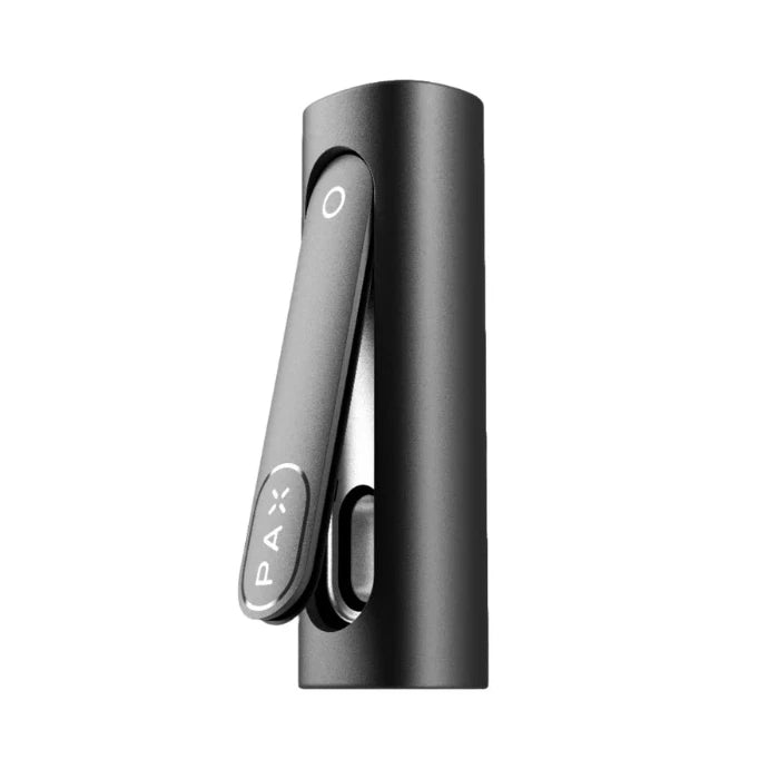 PAX Flow onyx portable vaporizer open, showing chamber.