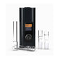 Arizer Solo 3 2.0 Black vaporizer standing upright with mouthpieces and water pipe adapters arranged around it.