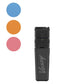 Storz & Bickel VEAZY Alluring Black vaporizer standing with color indicator dots showing Dynamic Blue, Inspiring Orange, and Charming Pink.