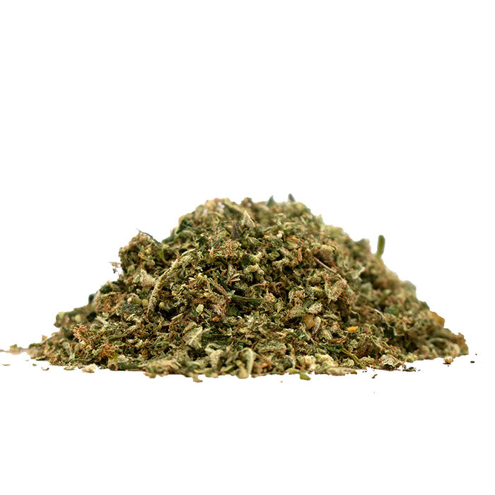 Close-up of TheGreenThingz CBD trim pile.
