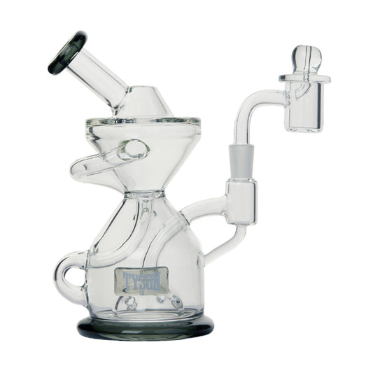 Tyson 2.0 Knockout Dab Rig, side profile standing position.