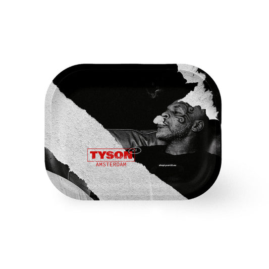 Tyson 2.0 Relax Mike Metal Rolling Tray Medium with chill Mike Tyson illustration.